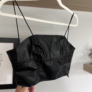 Faux Leather Crop Top